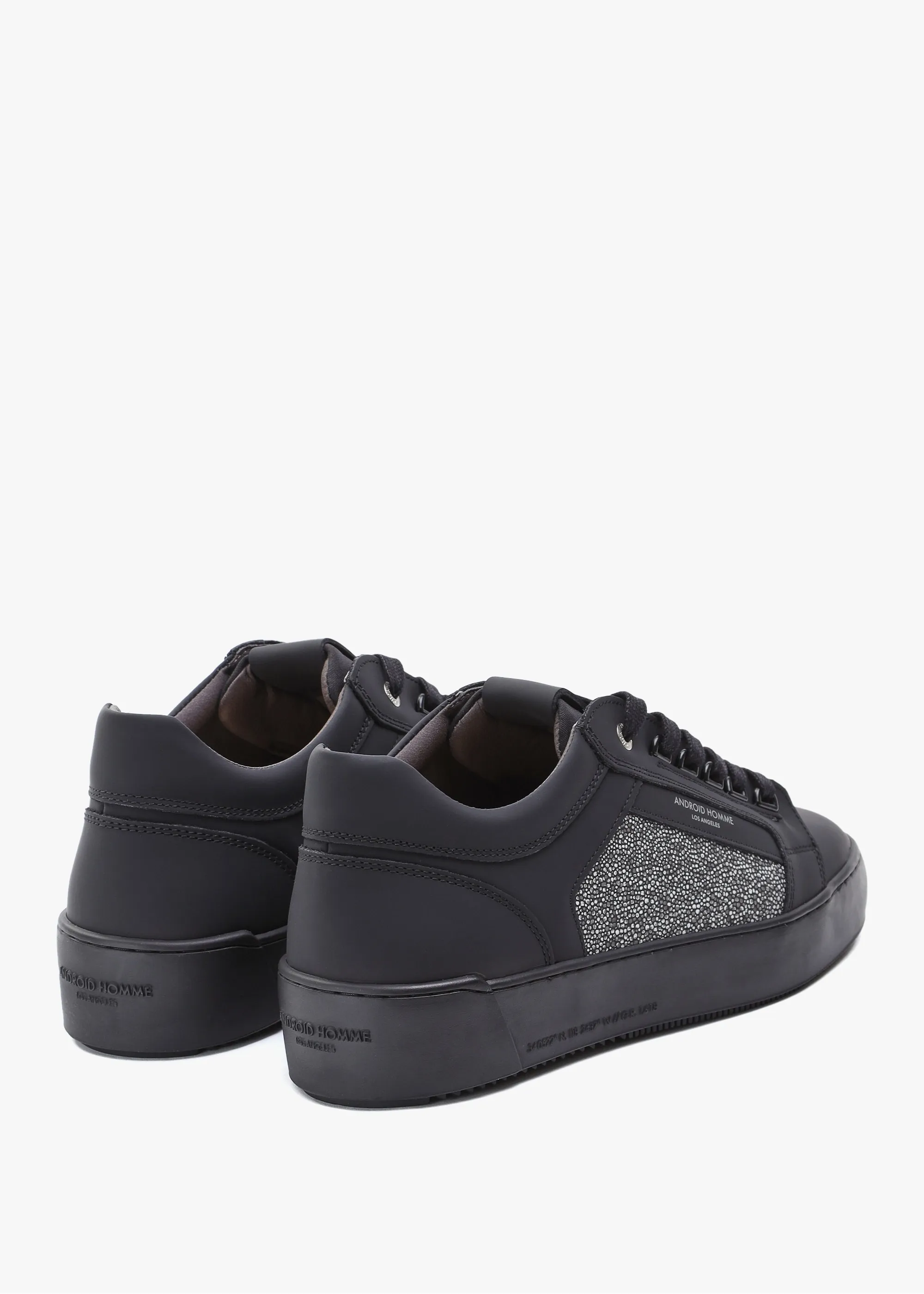 Venice Reflective Caviar Black Trainers