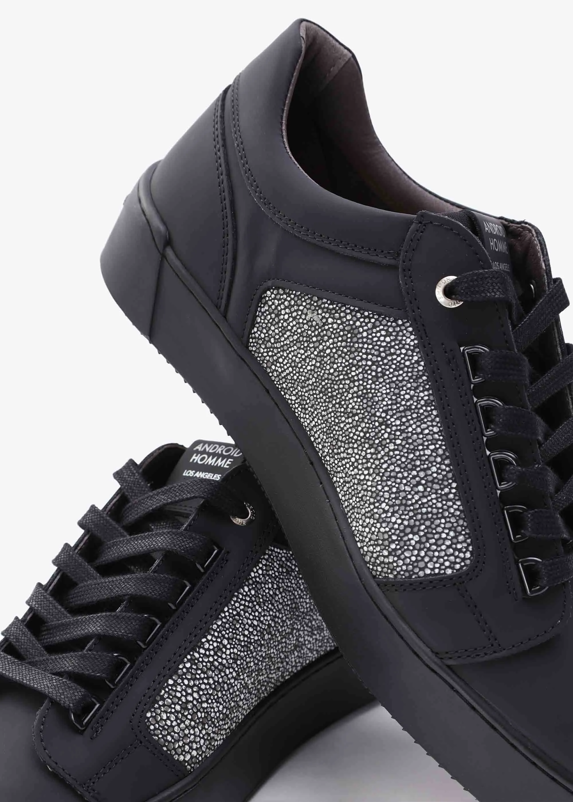 Venice Reflective Caviar Black Trainers