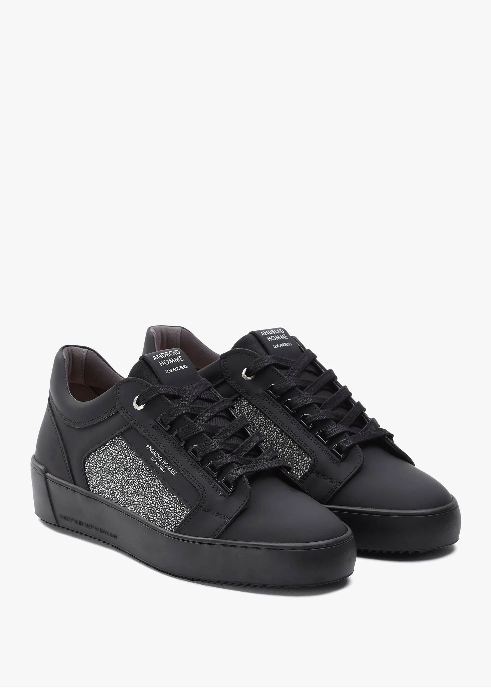 Venice Reflective Caviar Black Trainers