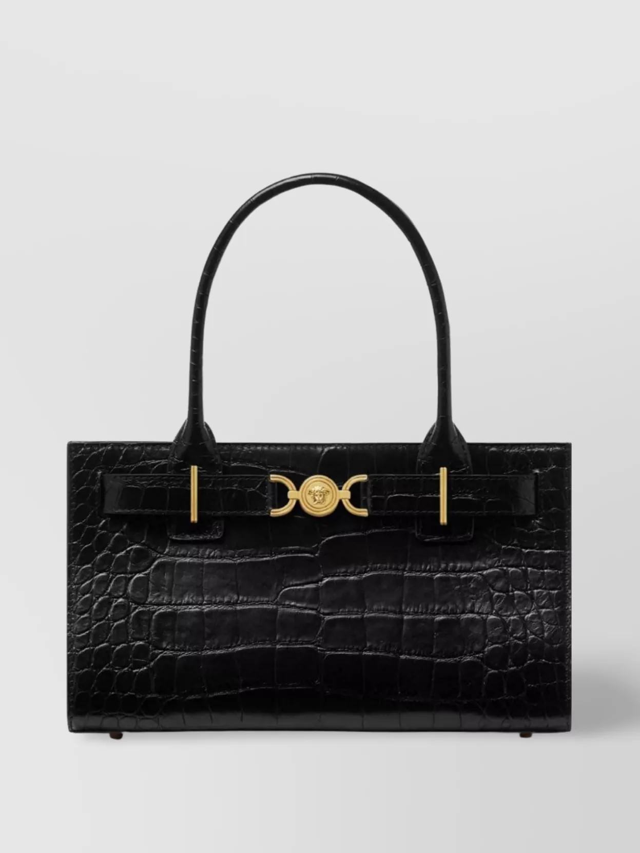 Versace   Crocodile embossed shoulder bag