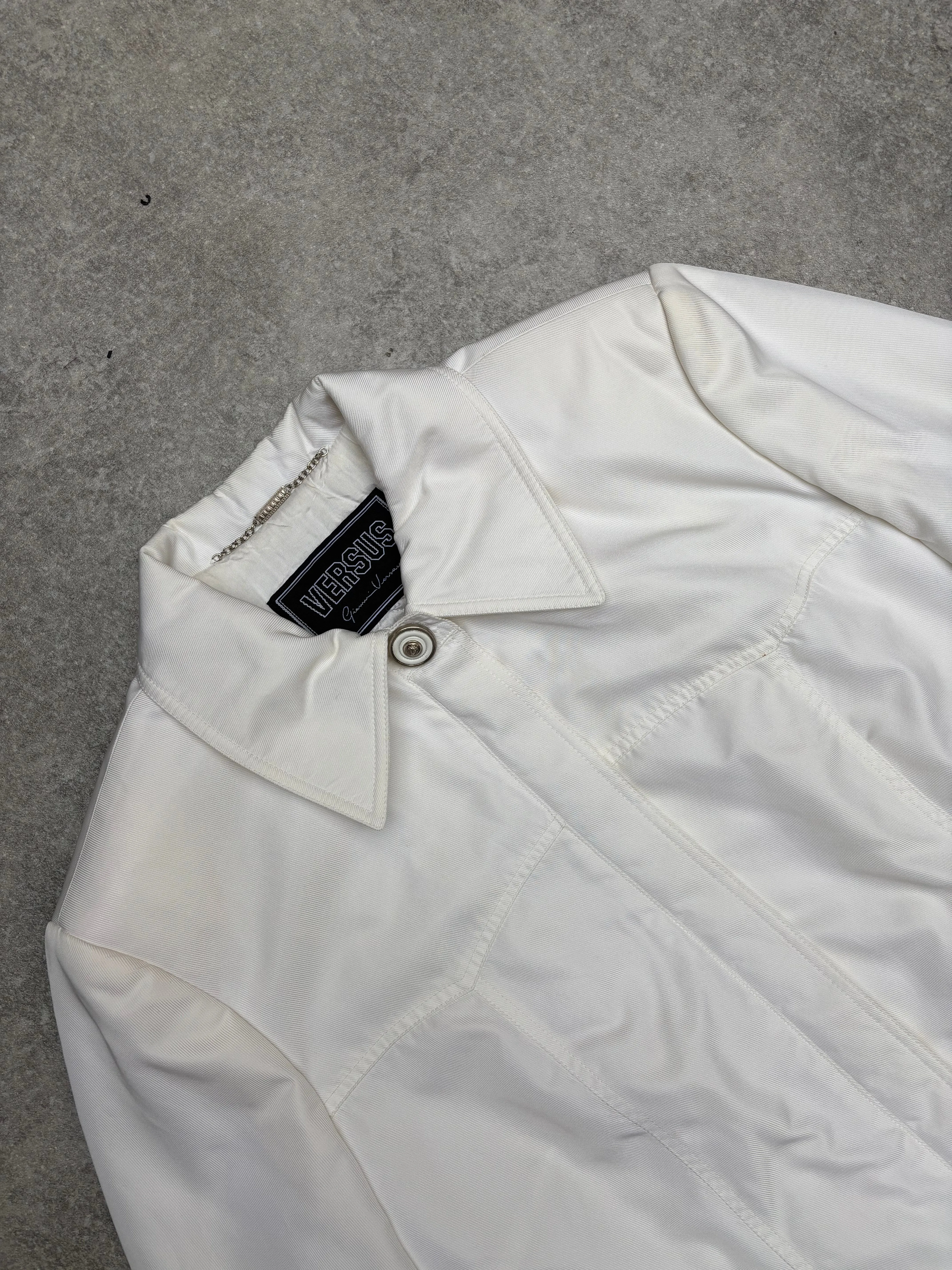 Versus Logo Quilted Lining Nylon Full Zip Jacket