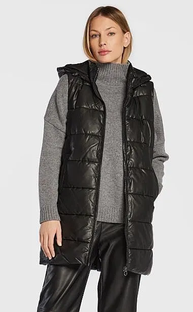 vest ONLY Anja Faux Leather - Black - women´s