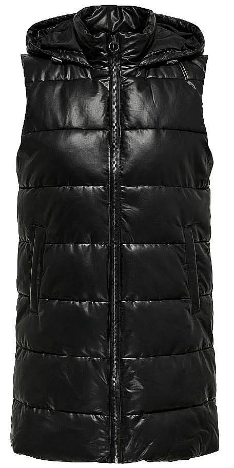 vest ONLY Anja Faux Leather - Black - women´s