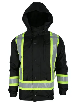 Viking Men's Handyman® Waterproof Class 1 Hi-Vis 7-in-1 Hooded Rain Jacket