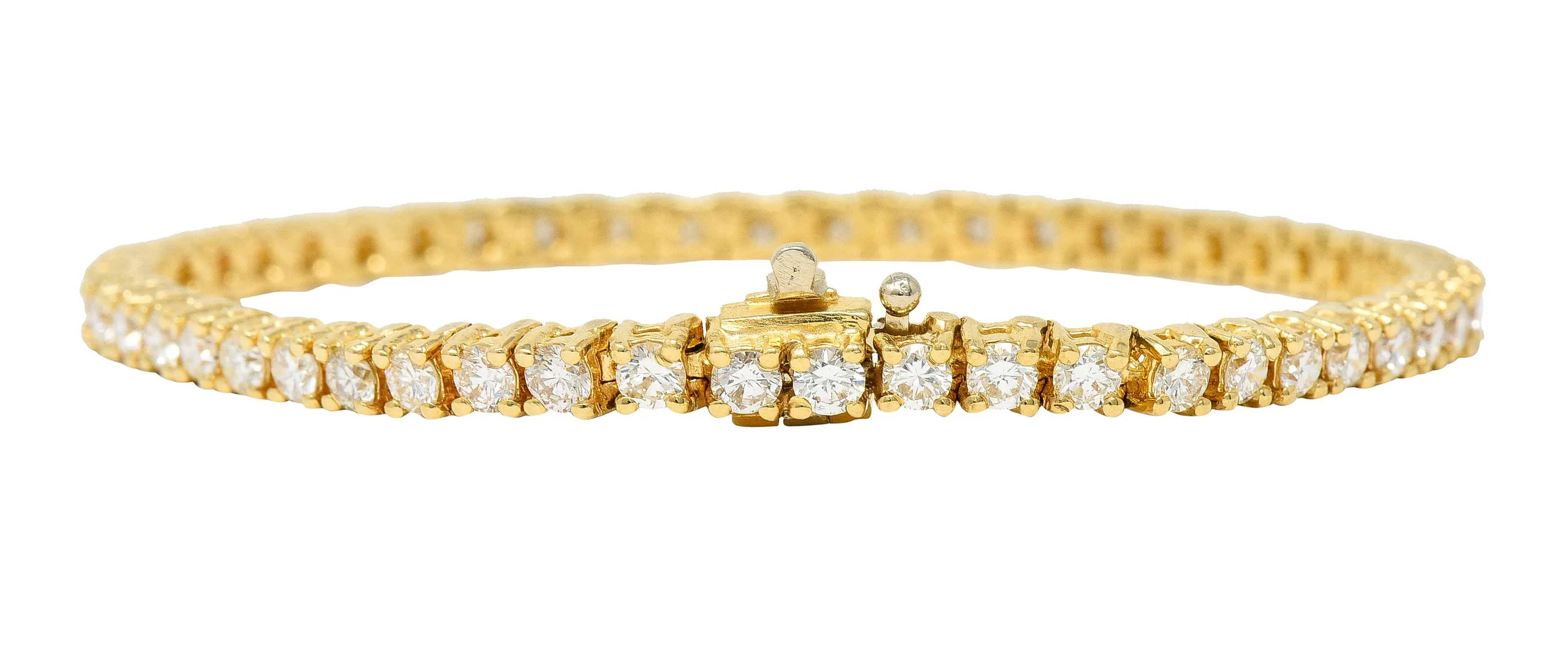 Vintage 5.00 CTW Diamond 14 Karat Yellow Gold Vintage Tennis Bracelet