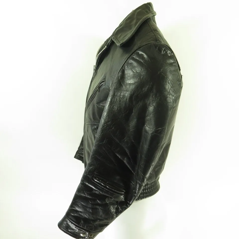 Vintage 60s Schott Perfecto Leather Jacket Medium Steerhide Eisenhower style 683