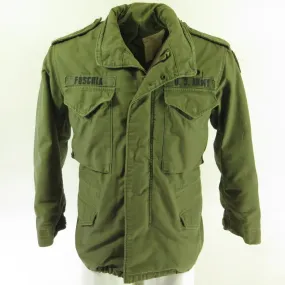 Vintage 70s M-65 Field Jacket Mens S Short Military OG-107 Army 78 Patches