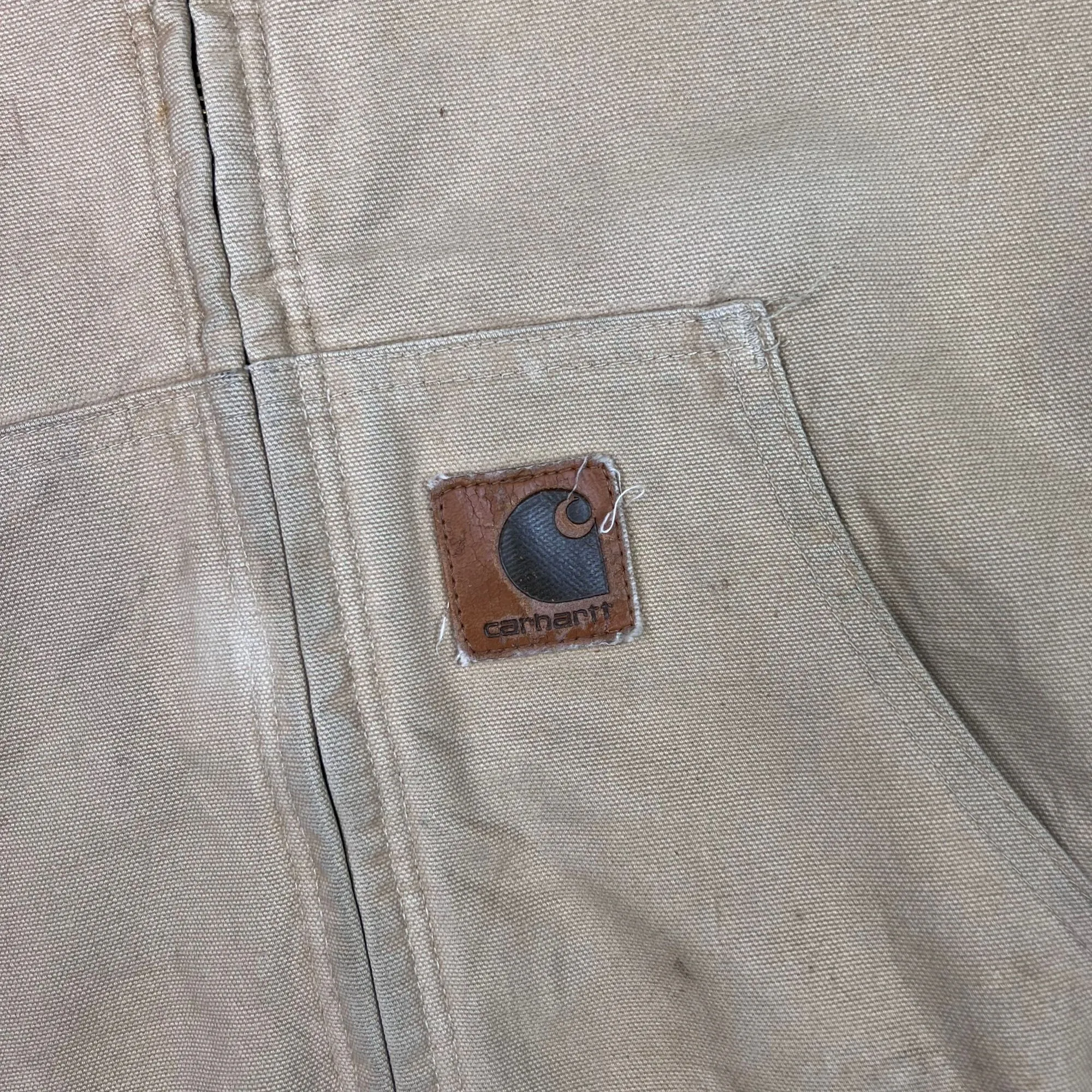Vintage 90's Carhartt Active Workwear Jacket Beige J06 WET