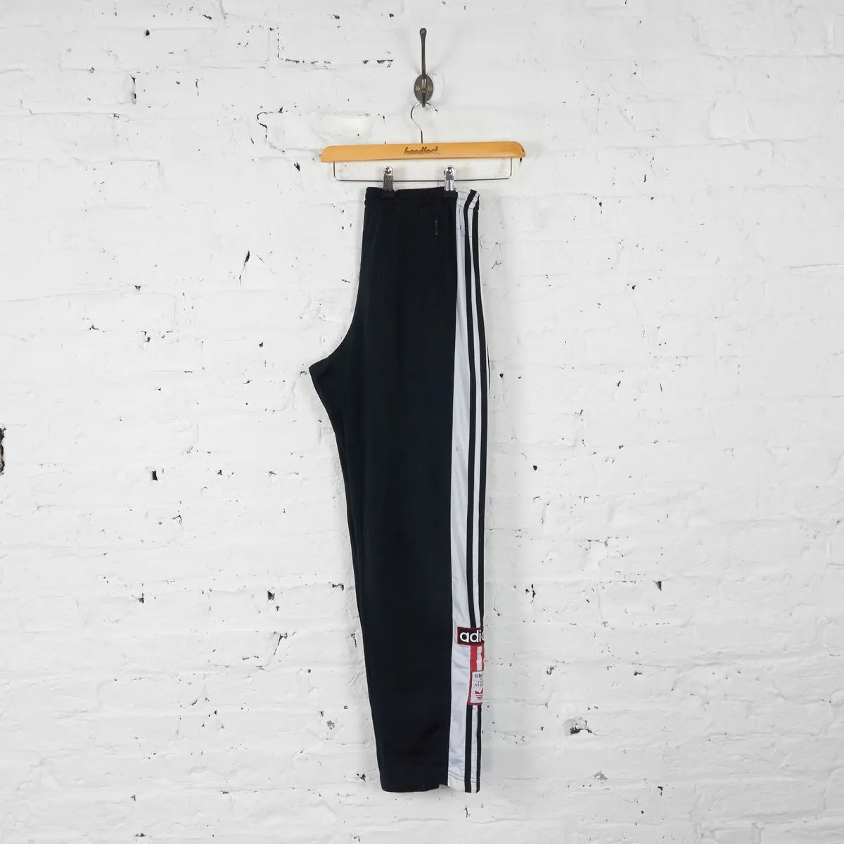 Vintage Adidas Poppers Tracksuit Bottoms - Black - M