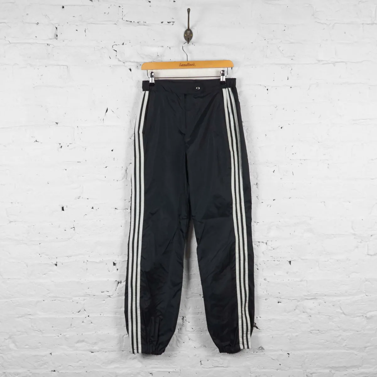 Vintage Adidas Shell Tracksuit Bottoms - Black - S