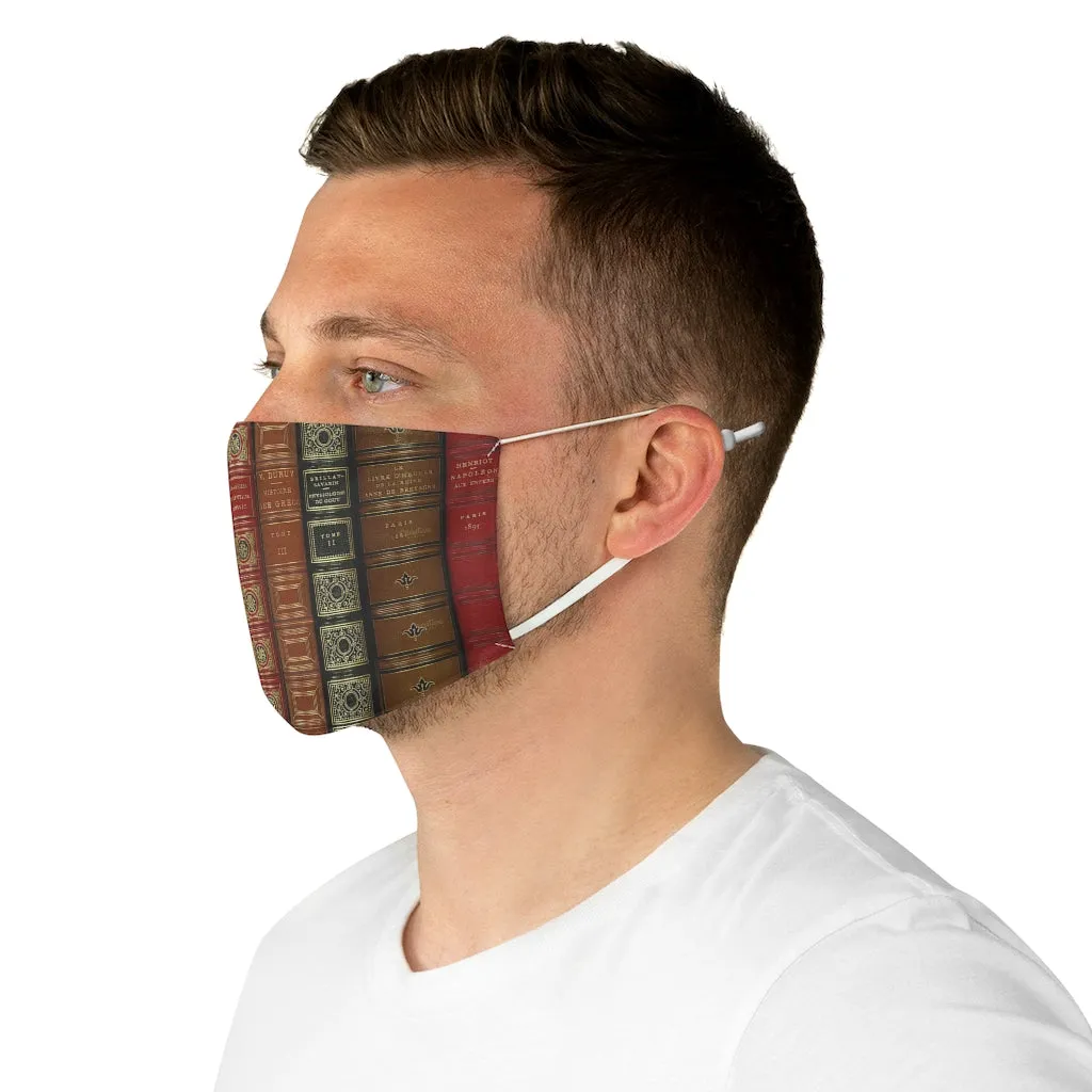 Vintage Books Spines Fabric Face Mask