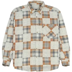 Vintage Checked Flannel Shirt Grey Black Brown