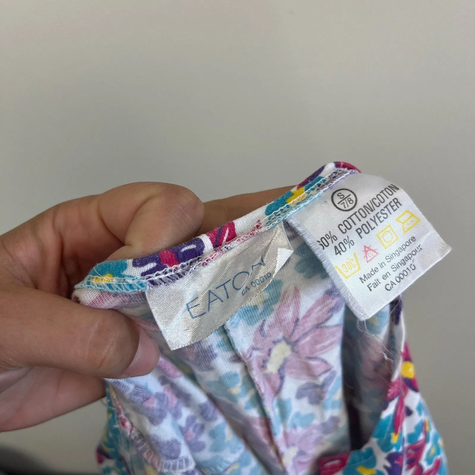 Vintage Eaton Girls Floral Romper 7/8