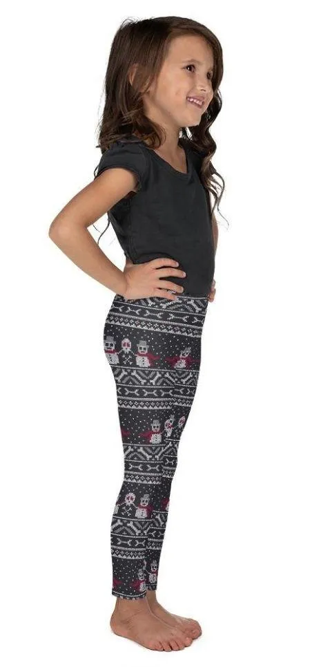 Vintage Goth Knitted Print Kid's Leggings