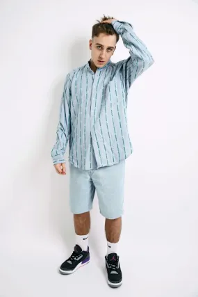 Vintage Mandarin collar pullover shirt