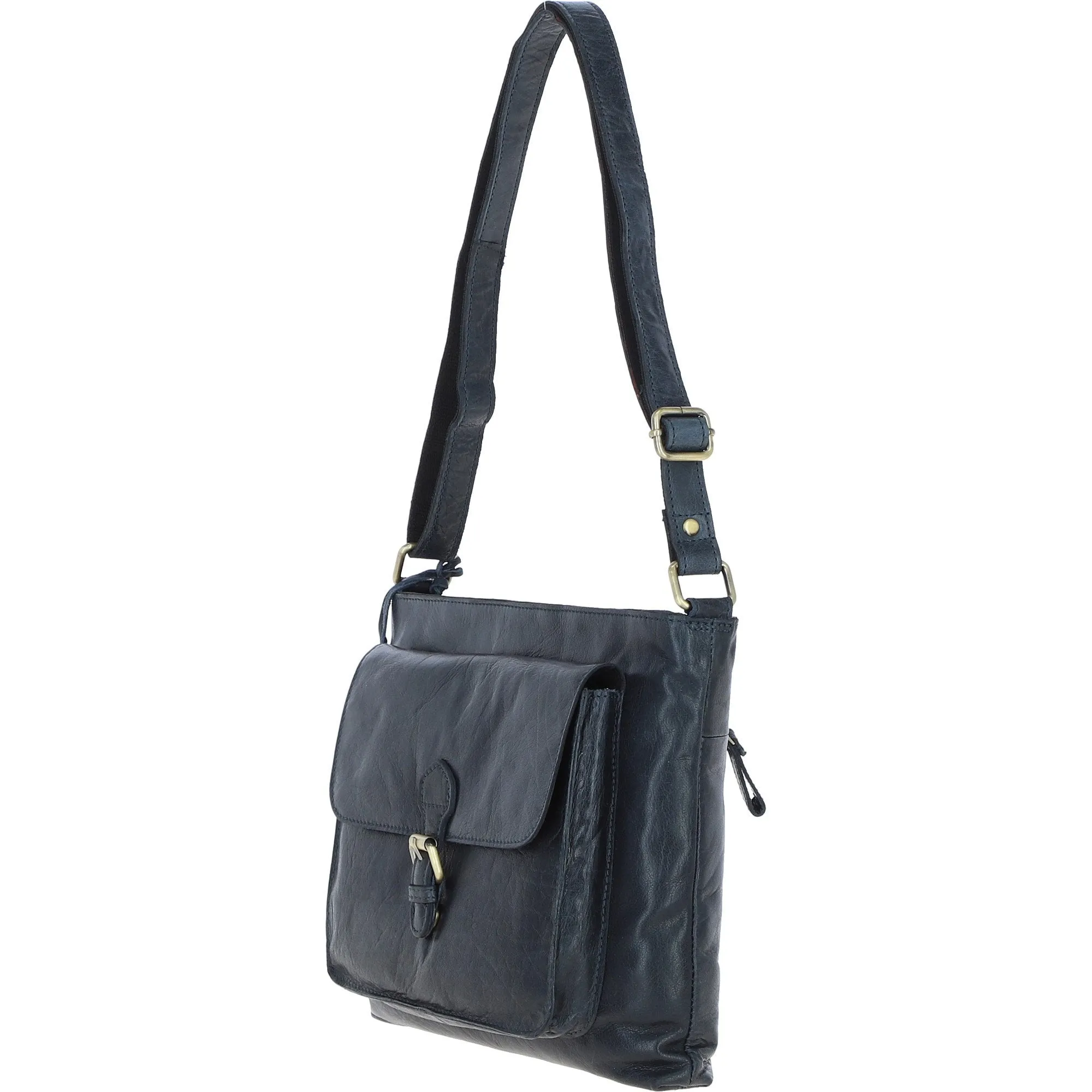 Vintage Medium Leather Shoulder Bag Navy – G23