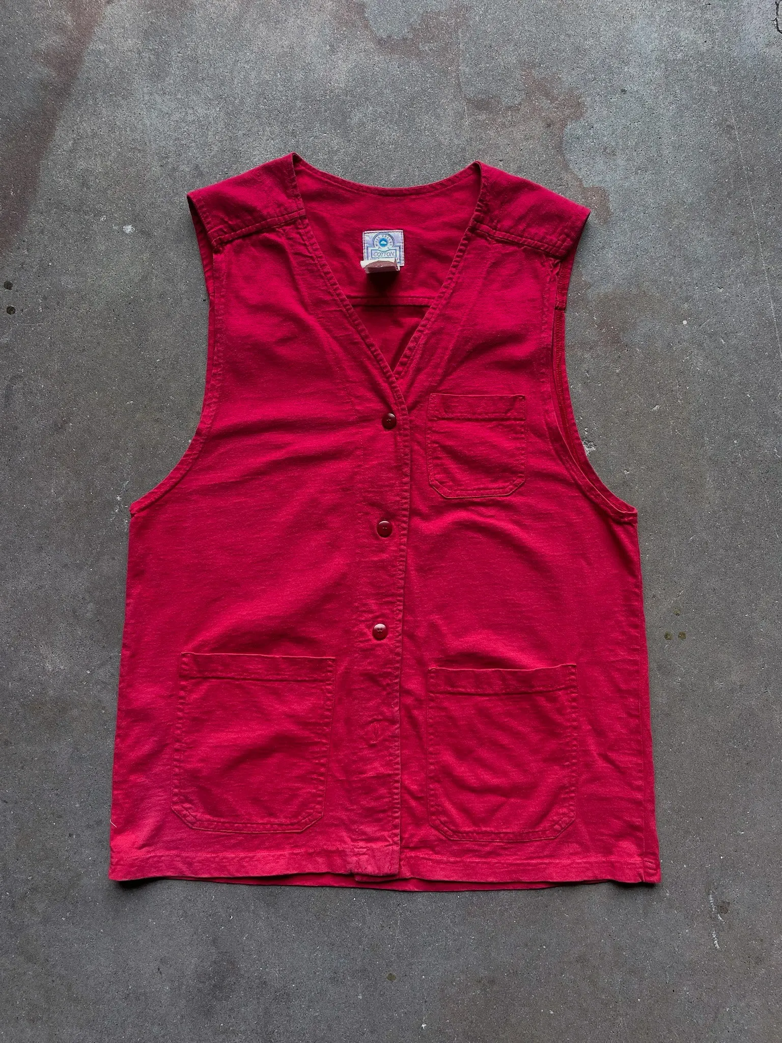 Vintage Red Cotton Studio Vest—[M]