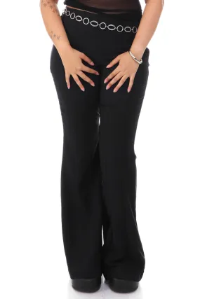 Vintage Y2K Classic Black Wide Leg Pants - M/L