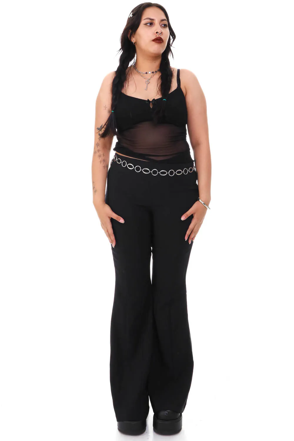 Vintage Y2K Classic Black Wide Leg Pants - M/L