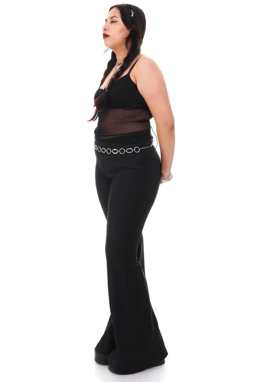 Vintage Y2K Classic Black Wide Leg Pants - M/L