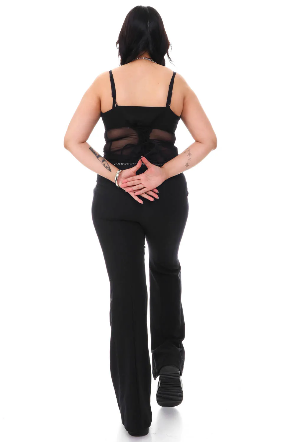 Vintage Y2K Classic Black Wide Leg Pants - M/L