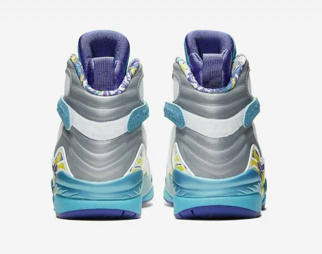W Nike Air Jordan Retro 8 White Aqua 2019 Bright Concord...
