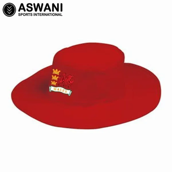 Wales Seniors Cricket Wide Brim Sun Hat - Red