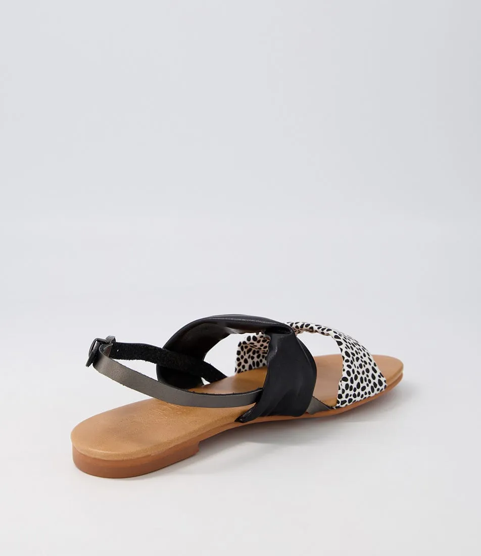 WALNUT Milu Sandal White Cheetah Sandals