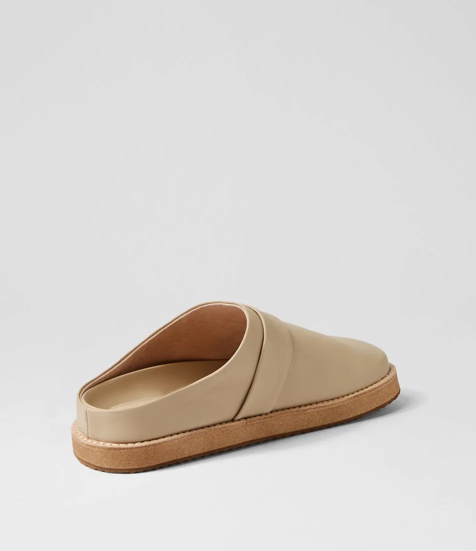 WALNUT Palmer Leather Mule Beige Leather Mules