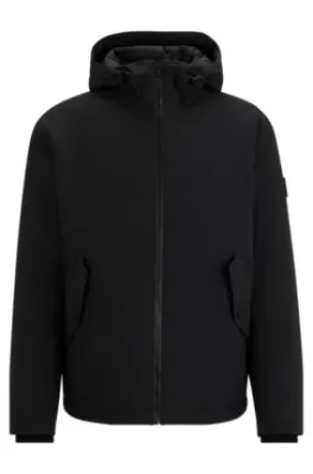 Water-repellent jacket in crease-resistant stretch material
