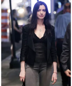 WeCrashed 2022 Anne Hathaway Black Leather Jacket