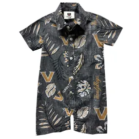 Wes & Willy Vanderbilt Commodores Infant Black Vintage Floral Romper