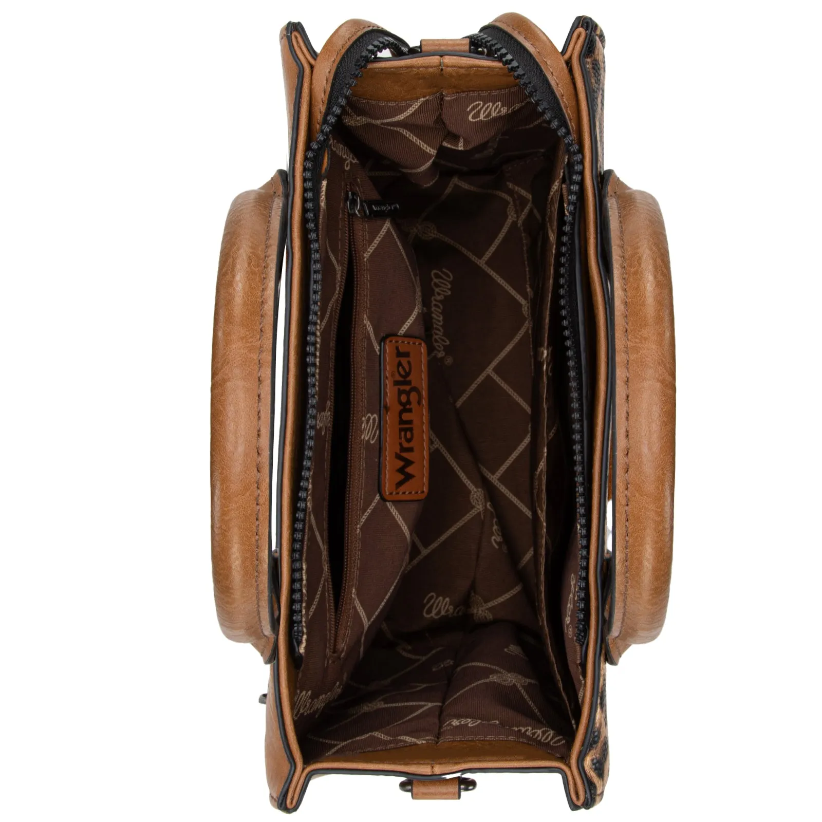 WG70G-8120C  Wrangler Leopard Print Concealed Carry Tote/Crossbody - Leopard