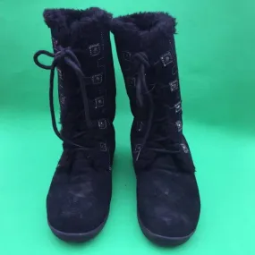 WHITE MOUNTAIN women's fashion leather black boot size--7M