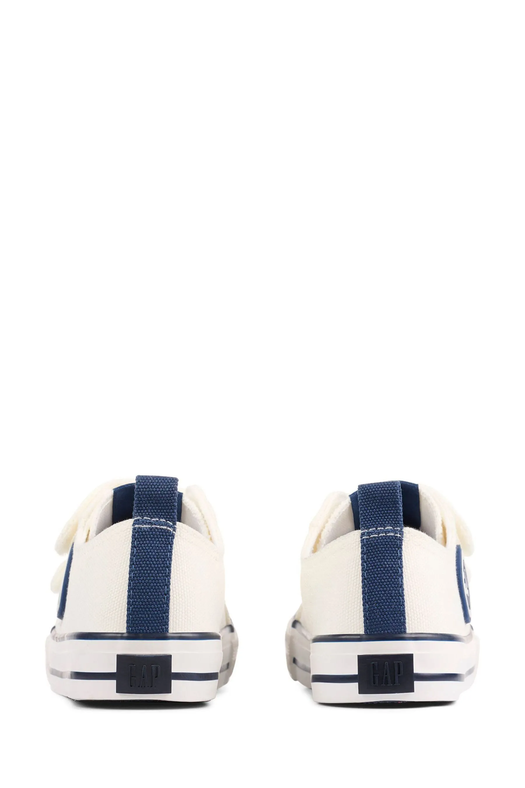 White/Navy Blue Houston Low Top Trainers - Kids