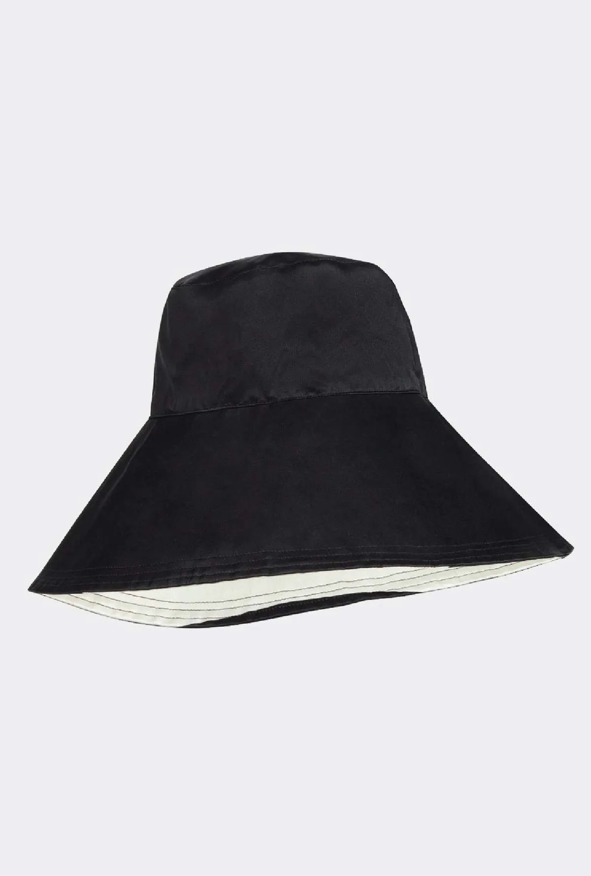 Wide Brim Bucket Hat - Black Stripe