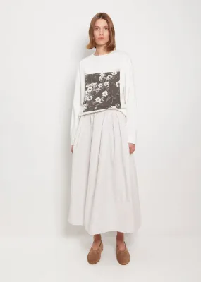 Wide Tucked Maxi Skirt