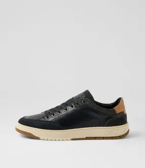 WILD RHINO Dravis Ink Navy Leather Sneakers