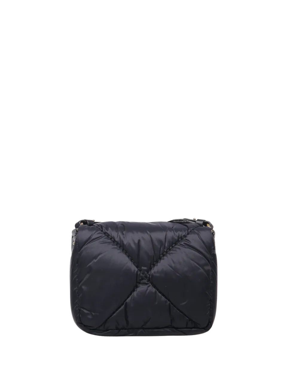 WOMAN MONCLER BLACK POLYAMIDE MINI PUF CROSS BODY BAG