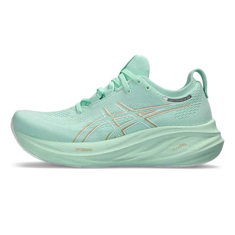 Womem's Gel-Nimbus 26 Running Shoe - Mint Tint/Pale Mint - Wide (D)
