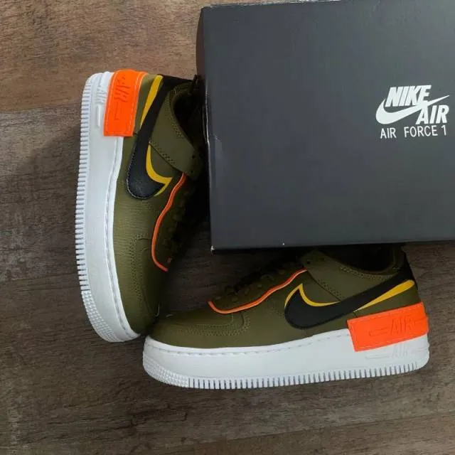 Women Nike Air Force 1 Shadow "Olive Flak" Size 6.5W