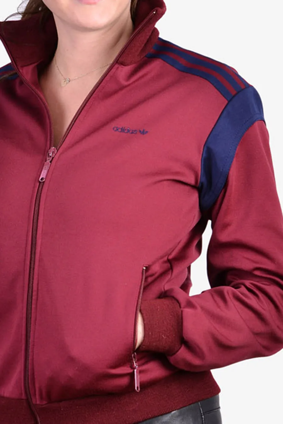 Women's 1970's Adidas Track Jacket | Size 12 - Brick Vintage