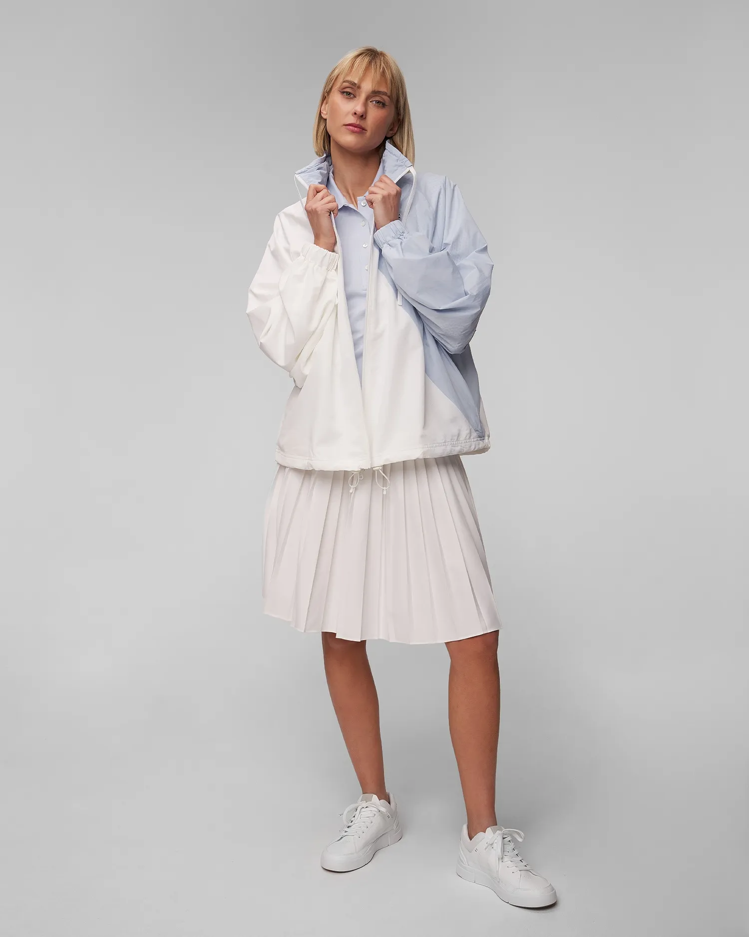 Women's white and blue hoodie Lacoste BF6949 bf6949-irq