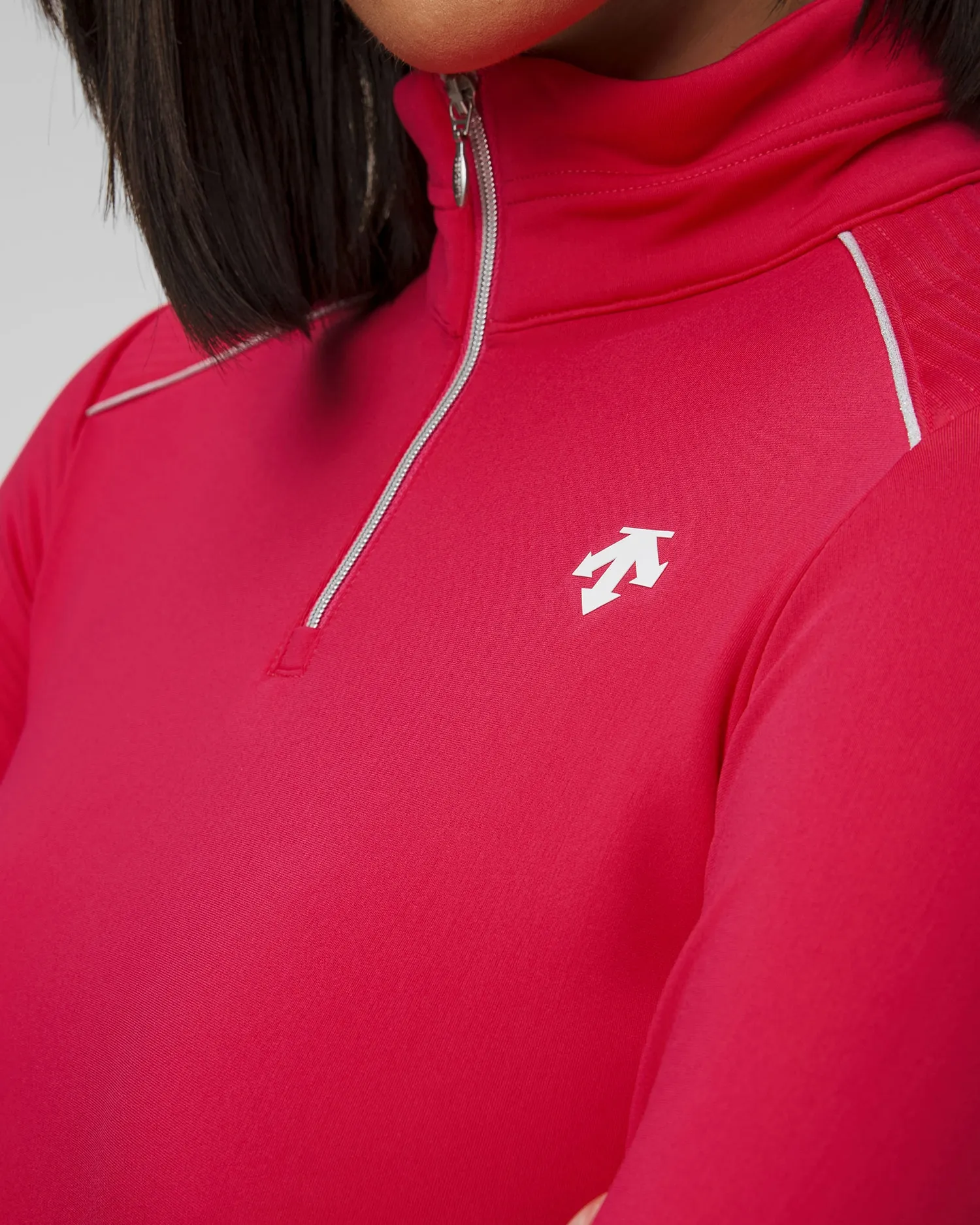Women's zip-up turtleneck Descente Shoulder Trim DWWYGB31-amg