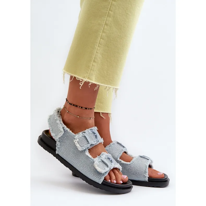 Women's Decorated Denim Sandals Blue Irmale
