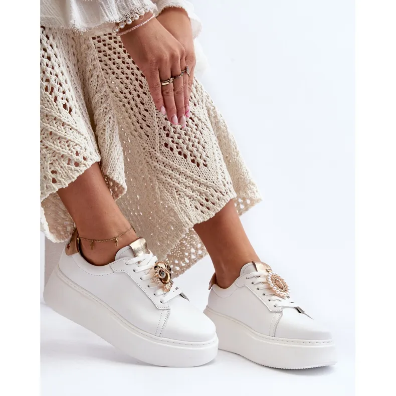 Women's Leather Sneakers CheBello 4411 White