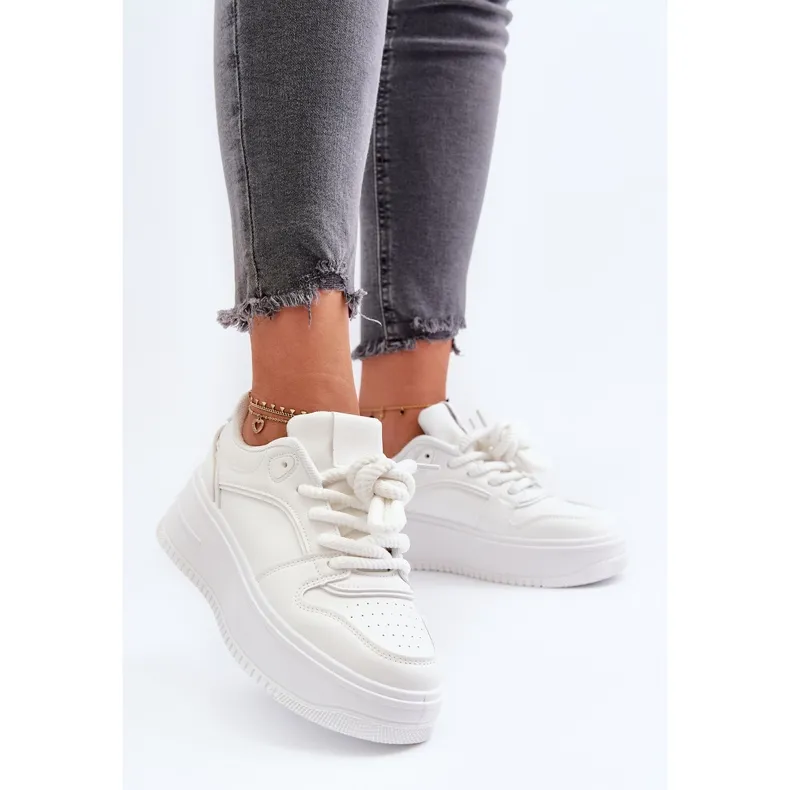 Women's Platform Sneakers Eco Leather White Vhisper