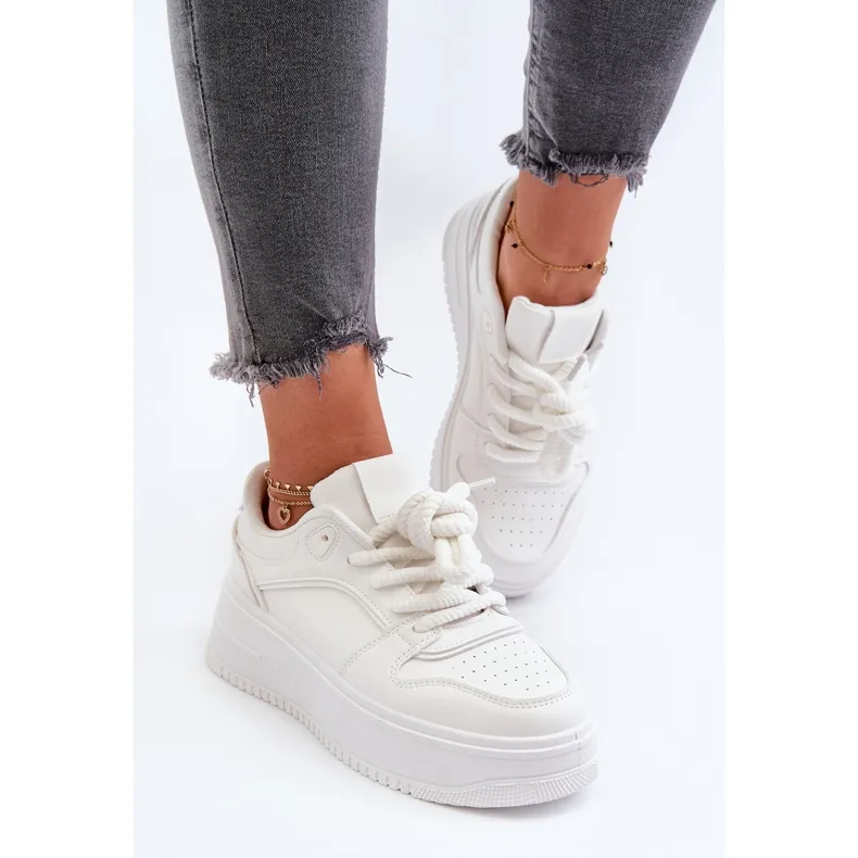 Women's Platform Sneakers Eco Leather White Vhisper