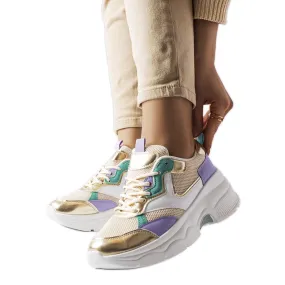 Women's white and gold sneakers from Séguin beige