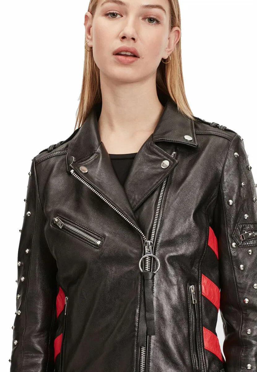 Women's (biker) jacket 2 G2WTaly - SF LAROXV - Black / Red - M0013679  -  Metal-shop